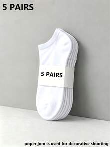 20/15/10/5/1 Pair Men's Minimalist Solid Color Low-Cut Socks, Moisture-Wicking Breathable, Invisible Socks, Suitable For All Seasons - Multicolor - View 29
