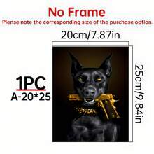 1pc Vintage Dog Canvas Wall Art For Home Decoration - No Frame - A - View 10