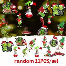 The Grinch The 11pcs(1Set) /6/2PCS ‑Themed Acrylic Christmas Tree Hanging Ornaments, Assorted Funny Character & Creative Pattern Print, Perfect For Christmas Home Decor, And Ideal As Xmas Tree Decoration And Holiday Creative Small Gift. - Cookie Monster - View 10