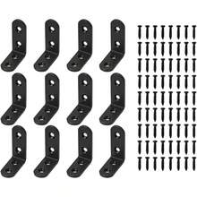 Matte Black L Brackets 2 Inch Metal Corner Brackets With Screws - Black - View 2