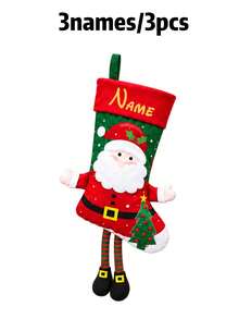 Custom Name Long Leg Christmas Stocking, Festive Fireplace Mantel Gift Sock, Personalized Xmas Tree Hanging Decor, Cute Holiday Decoration, Customized Seasonal Keepsake, Customizable Christmas Gift For Home, Home Christmas Decorations - Multicolor - View 10