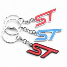Metal ST Style Car Keychain Key Ring Holder For Ford Focus Fiesta Kuga Mondeo Ecosport Fusion Vehicle Accessories - A - View 3