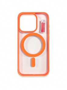 1pc 5-Style Optional Contrast Border Magnetic Large Window Transparent Phone Case, Ins Minimalist Phone Case, Built-In Magnetic Ring Supports Wireless Charging; Covers, A Style Transparent Border / B Style Light Pink Border / C Style Vibrant Orange Border / D Style Classic Black Border / E Style Light Gray Border, Raised Lens Full Coverage Anti-Drop Soft Shell, Minimalist Versatile Fashion Phone Case, Suitable For Personal Use, Birthday Gift Choice; Compatible With IPhone Case - Multicolor - View 77