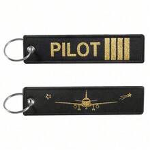 REMOVE BEFORE FLIGHT 1个字母休闲钥匙扣，涤纶材质，绣有“飞行前移除”字样，可作汽车配件、包包挂饰，可爱哥特风Y2K风格，适合送给母亲、父亲、毕业生和老师。 - 彩色 - 查看 4
