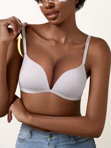 Lilivine Women's Push-Up Bra - All-Day Lift & Support Seamless Fit - White - View 9