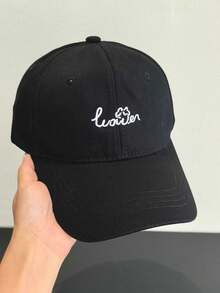 1pc Women's Embroidered Letter Baseball Cap, Minimalist Curved Brim Adjustable Back Buckle Hat, Lightweight All-Season Casual Hat, Suitable For Travel And Daily Wear - A - View 7