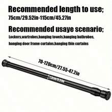 Adjustable Telescopic Curtain Rod/Shower Curtain Rod - Heavy Duty Extendable Rod, No Drilling Installation, Suitable For Shower, Wardrobe, Window, Towel Rack - Steel & Plastic Home Accessory - White - View 31