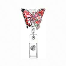 1pc Retractable And Rotatable Nurse ID Badge Reel With Lanyard Clip - Heavy-Duty Acrylic Medical ID Holder, Easy Pull Mechanism For Hospital,Office - Doctor, Nurse,Uniform Accessories - Multicolor - View 7
