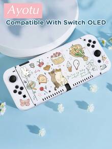 Ayotu بطانية حماية بنمط كعكة القطة والكرز والزنبق، متوافق مع Switch، متوافق مع New Switch2 (2025)/Switch NS/Switch OLED، يمكن تركيبه في القاعدة دون إزالة بطانية الحماية، بطانية حماية عالمي لوحدة التحكم بالألعاب، إكسسوارات ألعاب Switch، مضاد للسقوط، مضاد للانزلاق، مضاد للخدش، أنيق وجميل، مناسب للخريف/عيد الميلاد/العودة إلى المدرسة/الشتاء والمناسبات الأخرى. - مشاهدة 9