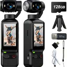 ZANQIU Portable Handheld Sports Camera, 4K Ultra HD Pocket Camcorder With 1.3 Inch LCD Screen, 180° Rotatable Lens, Fill Light, Loop Recording, Suitable For Vlogging, Travel, Outdoor Sports (128GB) - View 2
