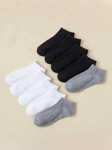10 đôi tất thuyền trẻ em unisex, thoải mái phù hợp mặc hàng ngày - Nhiều màu - Xem 3