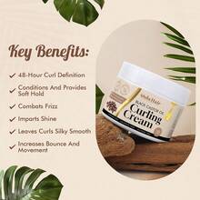 Dola Hair Krim Pengeriting Minyak Jarak Hitam untuk Rambut Alami, Krim Penegas Ikal & Melembapkan, Pengendali Frizz, Daya Rekat Lembut, Memperjelas Ikal, Gulungan & Pilinan - Krim Pengeriting - View 4