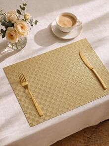 1/120pcs Hollow Rectangular PVC Placemats, Waterproof & Oil-Resistant Western Table Mats, Washable Tableware Pads, Odorless Decorative Mats, Suitable For Restaurants, Cafes, Homestays, Fits Holidays, Parties, Gatherings, Birthdays, Weddings, Dinners And More Occasions. - Multicolor - View 2