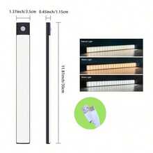 1 buah Lampu Kabinet Sensor Gerak LED Casing Hitam, Cocok untuk Di Bawah Kabinet, Lemari Pakaian, Tangga, Lorong, Rak, Lampu Malam Dapur Nirkabel Magnetik Isi Ulang USB, Bertenaga Baterai, Dapat Digunakan Sebagai Hadiah Liburan - Lampu kabinet baris ganda - View 7