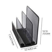 Multifunctional All-In-One Metal Mesh Desktop Organizer Rack With Bookshelf, File Holder, Letter/Envelope Card Slots - Space-Saving Freestanding Storage Shelf, Compact Vertical Design Suitable For Home Office, Home & Office Decor - Multicolor - View 4