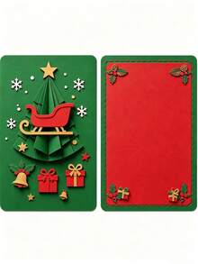 1/5/10 Sheets Blank Colored Cardstock, Christmas Red/Green Cardstock, Blank Greeting Card Base Paper, Craft Paper For Making Thank You Cards, Handmade Cardstock, Thick Paper For Trading Cards, Handmade Invitation Paper - Multicolor - View 6