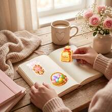 50pcs Dessert Food Watercolor PET Stickers, Suitable For Laptop, Water Bottle, Luggage, Helmet, Notebook And Other DIY Creative Toys - Multicolor - View 5