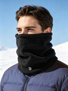 1pc Multifunctional Double Layer Fleece Neck Warmer Face Mask, Unisex Skiing Cycling Cold Weather Neck Gaiter - Multicolor - View 5