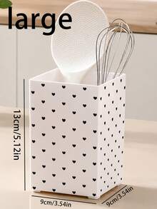1pc Heart Pattern Multifunctional Storage Organizer Box - Tableware Storage Box, Desktop Organizer (Suitable For Storing Tableware, Straws, Tea Bags, Pens, Remote Controls); Plastic Material, Compact And Space-Saving, Suitable For Kitchen, Office, Living Room (Please Check Dimensions Before Ordering) - Multicolor - View 12