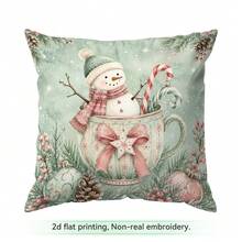 4pcs/1pc Icy Forest Animal Christmas Pattern Pillowcase Without Insert, Single Sided Printed Pillowcase, Suitable For Living Room Bedroom Home Decor, All Season Pillowcase - Multicolor - View 12