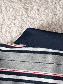 Boys' Gray And Red Striped Casual Fashion Long Sleeve Polo Shirt - Grey - View 7