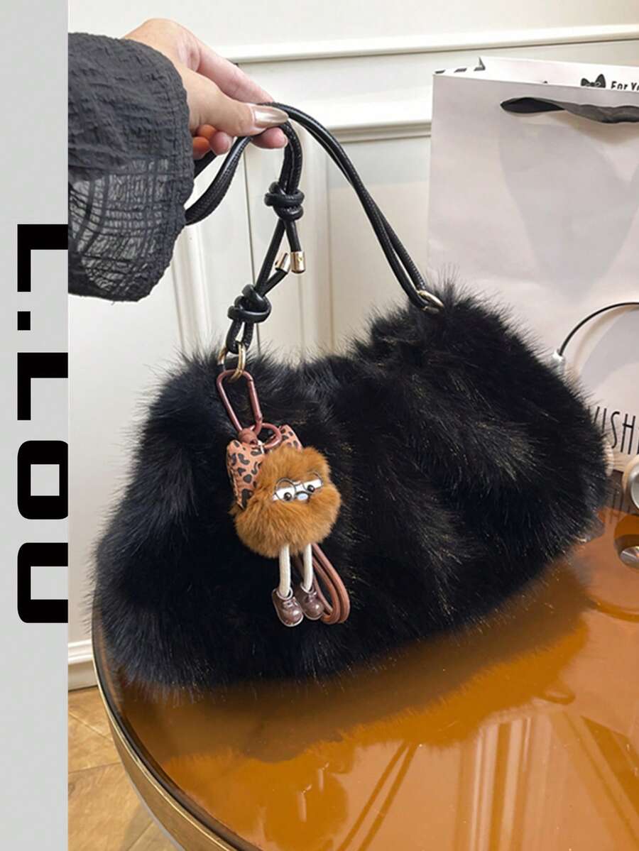 Women's Fuzzy Bag 2026 New Winter Niche High-End Shoulder Bag Versatile Large Capacity