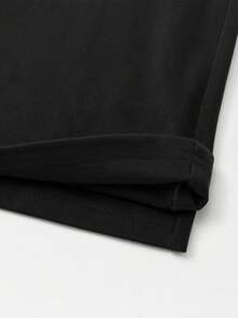 SU ER Men's Elastic Waist Drawstring Casual Pants, Loose Drape Lazy Wide Leg Long Pants, Summer - Black - View 5