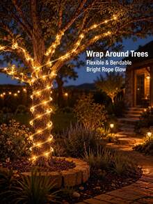 100ft Outdoor LED Light Strip, 720 LED Beads, Connectable, Flexible Tube, 8 Modes, LED Light Strip For Party Decoration, Christmas Atmosphere String Lights, Yard Decoration, Tree Wrap Lights, Christmas Decor, Home Atmosphere String Lights, Suitable For Fireplace, Porch, Patio, Halloween And Outdoor Lighting - One Size - View 11
