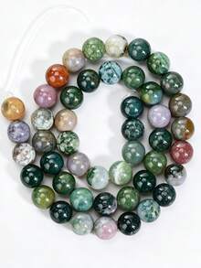 Yumfeel 1 Strand Natural Agate Loose Beads, Length 38cm/15 Inches, Size 4/6/8/10mm Smooth Round Beads, Suitable For DIY Necklace And Bracelet, Jewelry Making Material Spacer Beads - India Agate - View 11