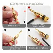 4pz De Conector Banana,4mm Para Cable Estéreo Altavoces - Negro/Rojo - Ver 4