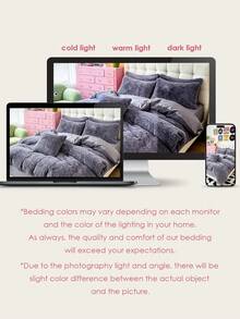 HONEYMOON 2/3pcs Solid Color Plush Duvet Cover Set, Soft Comfortable Breathable, Suitable For Bedroom, Guest Room (1 Duvet Cover + 1/2 Pillowcases, Pillow Inserts Not Included, Duvet Insert Not Included), Gray - Grey - View 9
