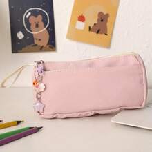 1PC Large Capacity Ins Style Pencil Case, High Aesthetic Minimalist Pencil Box, Portable Solid Color Stationery Bag - Multicolor - View 12