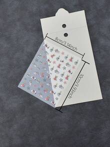 1pc Cute Pug Puppy Snowflake Nail Stickers, Christmas Theme, Shiny Surface, Asymmetrical Shape, Adorable Style, Suitable For Holiday Party And Daily Manicure - Multicolor - View 2