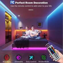 LED Strip Lights - USB RGB Strip Lights With TV LED Backlight, Glow LED Lights. Supports 24-Key APP Control, Suitable For Home, Bedroom, Christmas Parties, And Holiday Wall Decoration Night Light Illumination. - 24-key-aPP Control - View 4