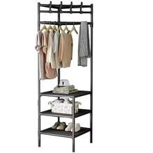 Title: Multifunctional Floor Standing Garment Rack With Shoe Storage Shelves & Top Hooks, Heavy Duty Metal Clothes Organizer & Coat Stand For Bedroom, Living Room, And Entryway - View 1