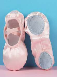 Children's Indoor Soft Sole Princess Ballet Dance Shoes, Elastic Opening Lace-Free Practice Shoes - Dusty Pink - View 2