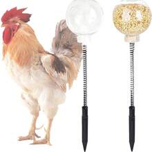 Feeder For Chickens And Poultry Interactive Foraging Toy With Flexible Spring And Ground Stake Plastic Feeder With 40cm Porous Ball - Feeder - View 9
