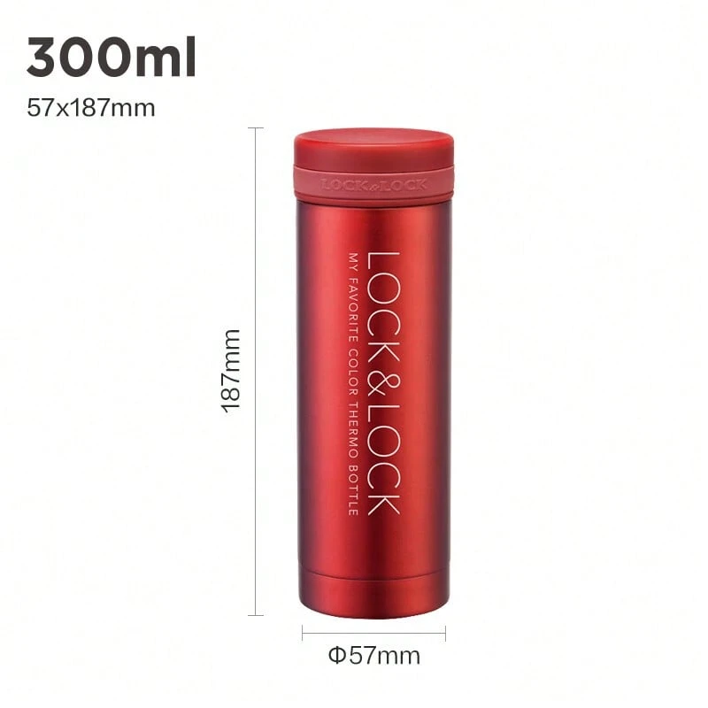 Bình nước giữ nhiệt chân không LocknLock LHC560 bằng thép không gỉ dáng slim 300ML, cốc du lịch cầm tay kèm bộ lọc trà, nắp cách nhiệt 3 lớp, đế chống trượt, dùng cho ô tô, ngoài trời và công sở