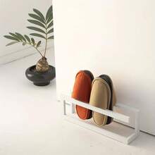 1pc No-Drill Wall-Mounted Adhesive Slipper Rack, Adhesive Door-Mounted Shoe Storage Organizer, Space-Saving Hanging Rack For Entryway, Bathroom, Dorm Room, Bedroom Door, Closet Wall, Easy Install, Mother's Day, Father's Day, Men Women Kids - View 1