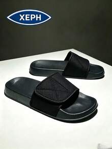 Men's Slippers, Plus Size Casual Sandals, Fashion Versatile Lightweight Outdoor Beach Slides, Round Toe Slip-On Slippers For Indoor Outdoor Beach Bathroom - Black - View 2