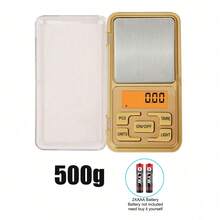 翻蓋式設計，200g/500g 稱重範圍，高精度稱重，多功能電子秤，口袋尺寸數位秤，適用於、珠寶、廚房用品和食品原料的精確稱重，不含電池 - 彩色 - 查看 20