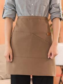 1pc Unisex Short Half-Body Water-Resistant Apron, Suitable For Catering, Restaurant Staff Wear To Prevent Stains - Multicolor - View 16