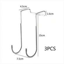 1/3/5pcs Multi-Function Stainless Steel S-Shaped Double Hooks, Removable No-Drill No-Adhesive Design, Kitchen Cabinet Bathroom Towel Coat Storage Rack - Multicolor - View 16