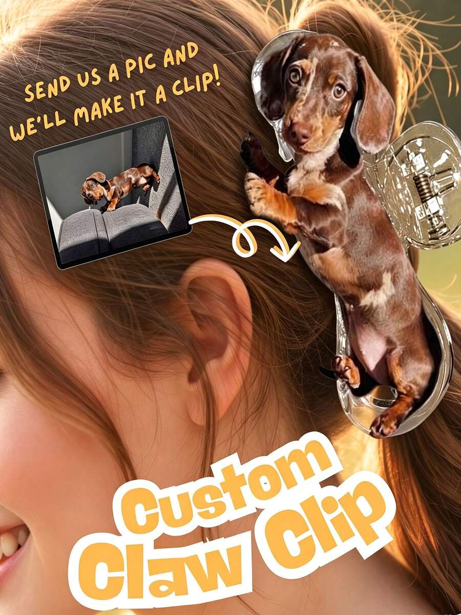 Custom Photo Hair Clip, Custom Pet Photo Hair Clip, Personalized Hair Accessory, Gift For Dog Mom Cat Mom, Hair Clip Ornament - Multicolor - View 1