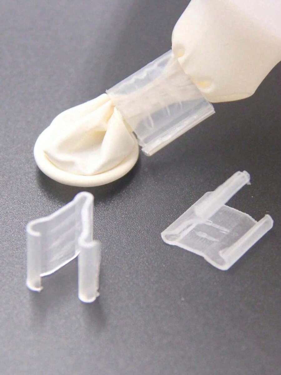 1 Pack 10/50/100/200pcs Latex Balloon Sealing Clips, V-Shaped Balloon Clips - Multicolor - View 1
