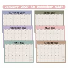 2027年1月至2027年12月掛牆日曆，創意極簡風12個月月計畫表，附掛鉤設計，可記錄行程與會議提醒，適合居家及辦公室時間管理日曆 - 彩色 - 查看 5