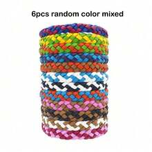 Set Gelang Anti Gigit 6 Pcs Warna Acak Baru, Gelang Kepang Kulit Minyak Esensial Tanaman Anti Gigit Warna Tunggal & Ganda - A - View 8