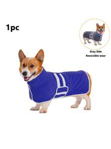 1pc Reversible Dog Absorbent Bathrobe, Plush Bathrobe, Soft And Comfortable, Quick-Drying And Adjustable, Suitable For Different Dog Breeds And Body Types, Ideal For Bathing, Swimming, Beach And Daily Care - Multicolor - View 28