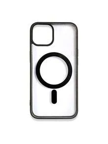 1pc 5-Style Optional Contrast Border Magnetic Large Window Transparent Phone Case, Ins Minimalist Phone Case, Built-In Magnetic Ring Supports Wireless Charging; Covers, A Style Transparent Border / B Style Light Pink Border / C Style Vibrant Orange Border / D Style Classic Black Border / E Style Light Gray Border, Raised Lens Full Coverage Anti-Drop Soft Shell, Minimalist Versatile Fashion Phone Case, Suitable For Personal Use, Birthday Gift Choice; Compatible With IPhone Case - Multicolor - View 55