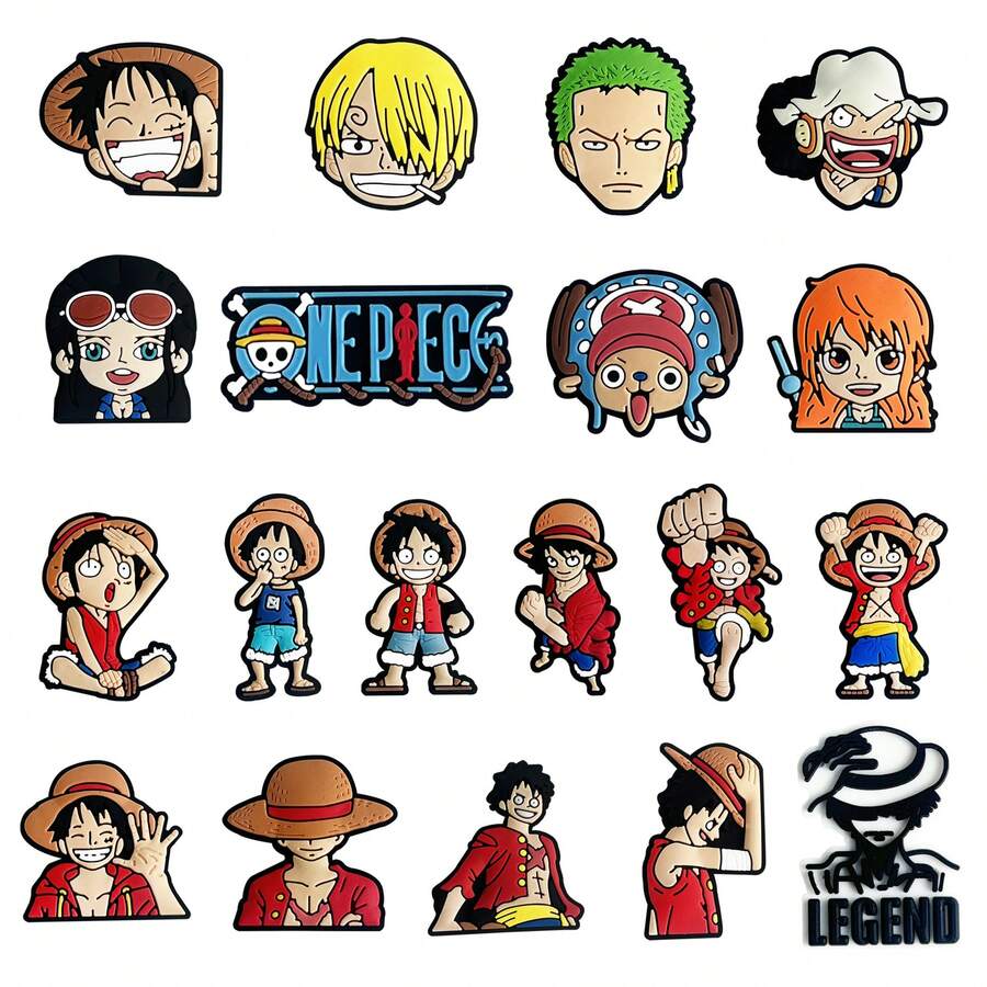 One Piece Cartoon PVC Shoe Charms, Sandals Accessories, Anime Fantasy Adventure Shoe Buckle Decoration, Party Gift - Multicolor - View 1